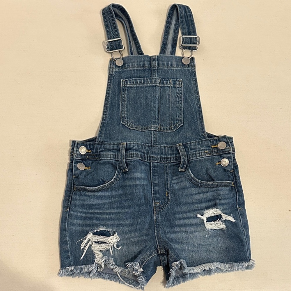 Cat & Jack Blue Distressed Kids Overalls